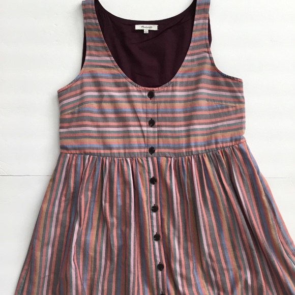 Madewell Tank Dress Multi Colored Stripes Size S - Picture 6 of 11